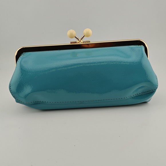 Miu Miu Clutch Bag Womens Mini Teal Green Faux Leather Chain Strap Box Set New - Picture 3 of 11